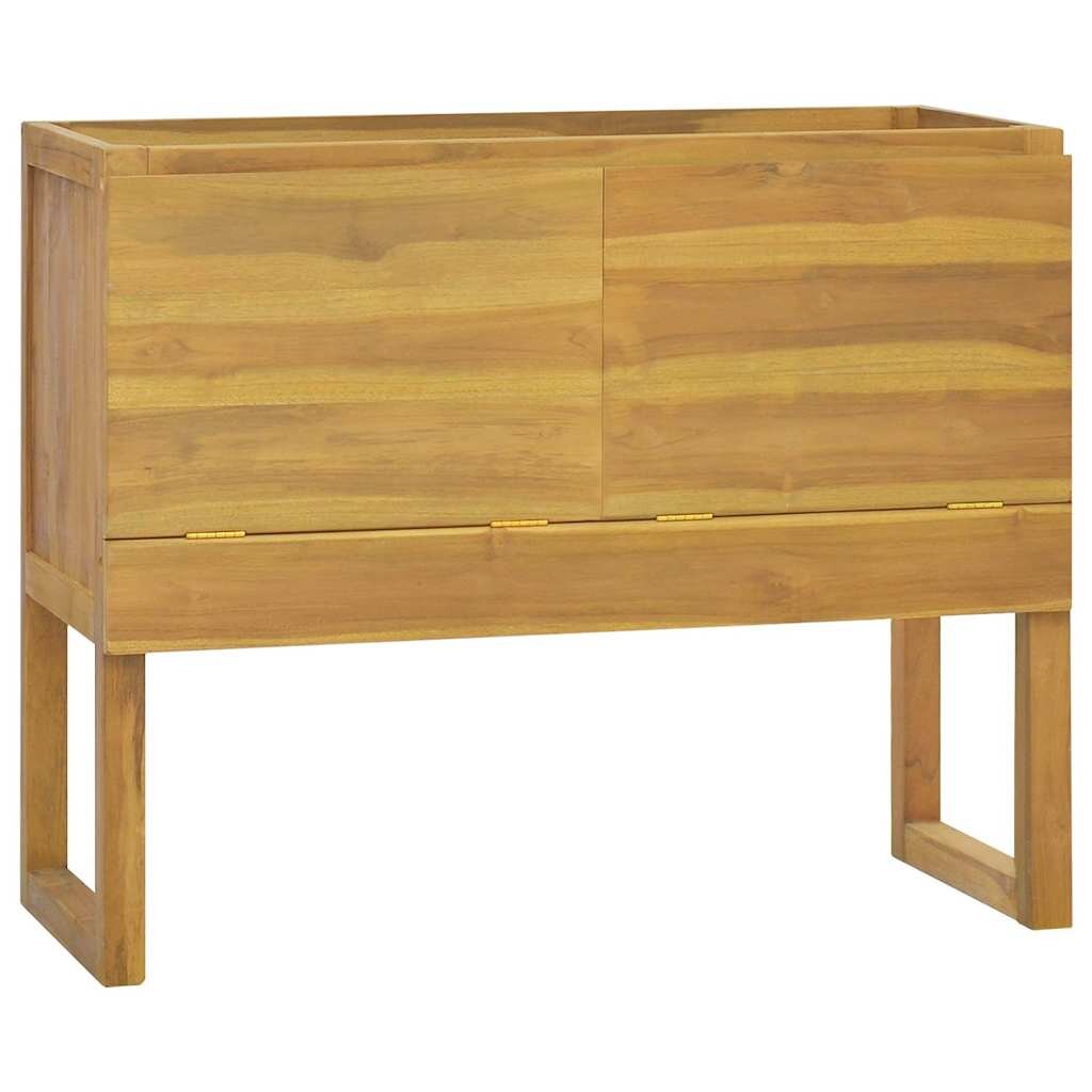 vidaXL Шкаф за баня 90x40x755 см тиково дърво масив