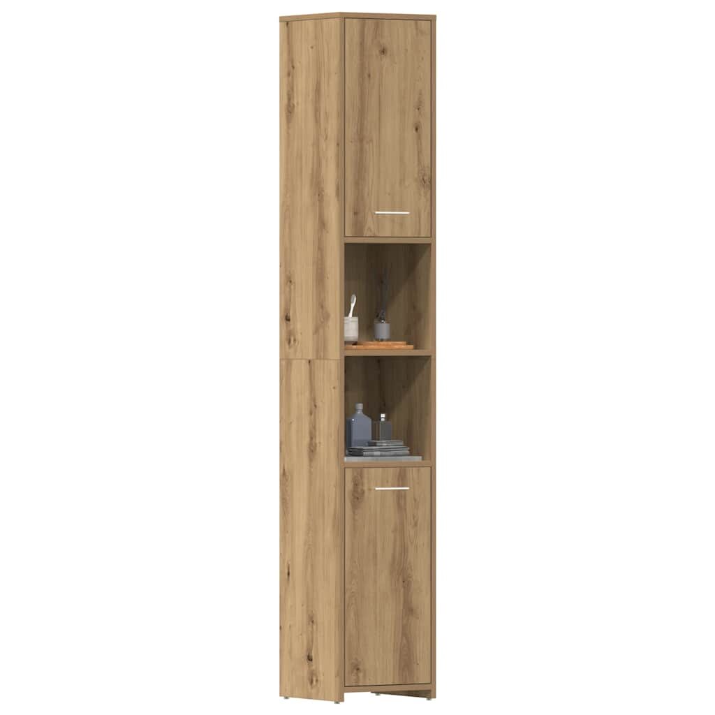 vidaXL Шкаф за баня Artisan Oak 30x30x1835 cm Инженерна дървесина