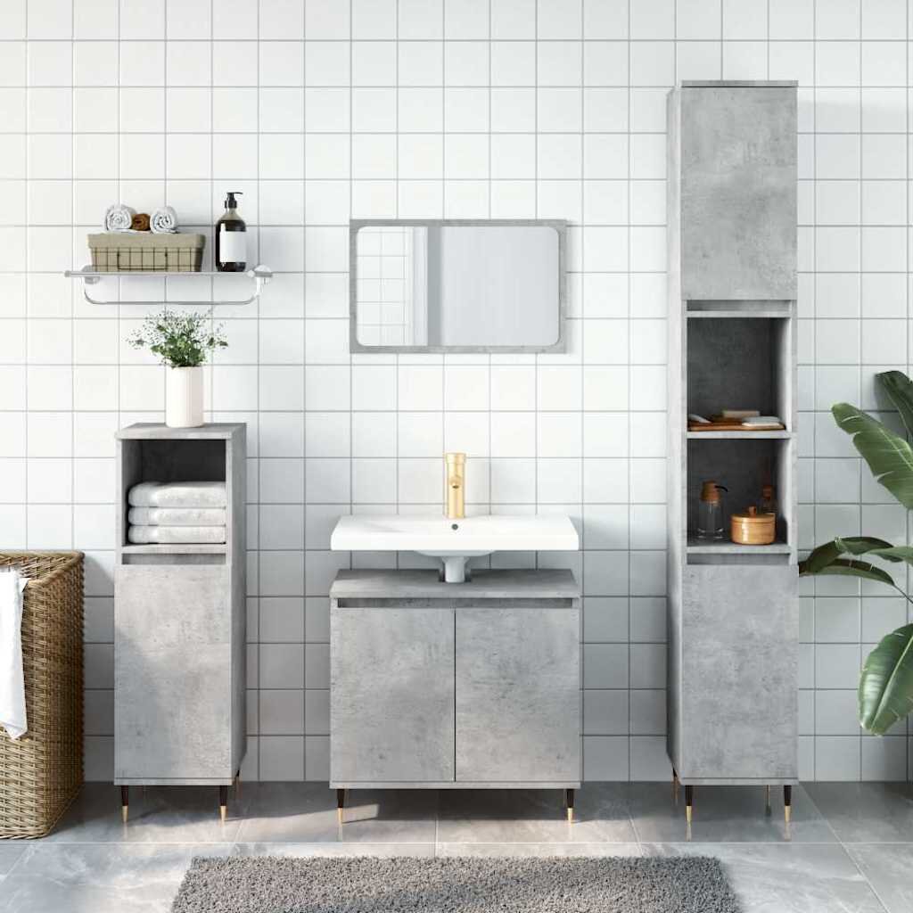 vidaXL Шкаф за баня бетонно сив 58x33x60 см инженерно дърво