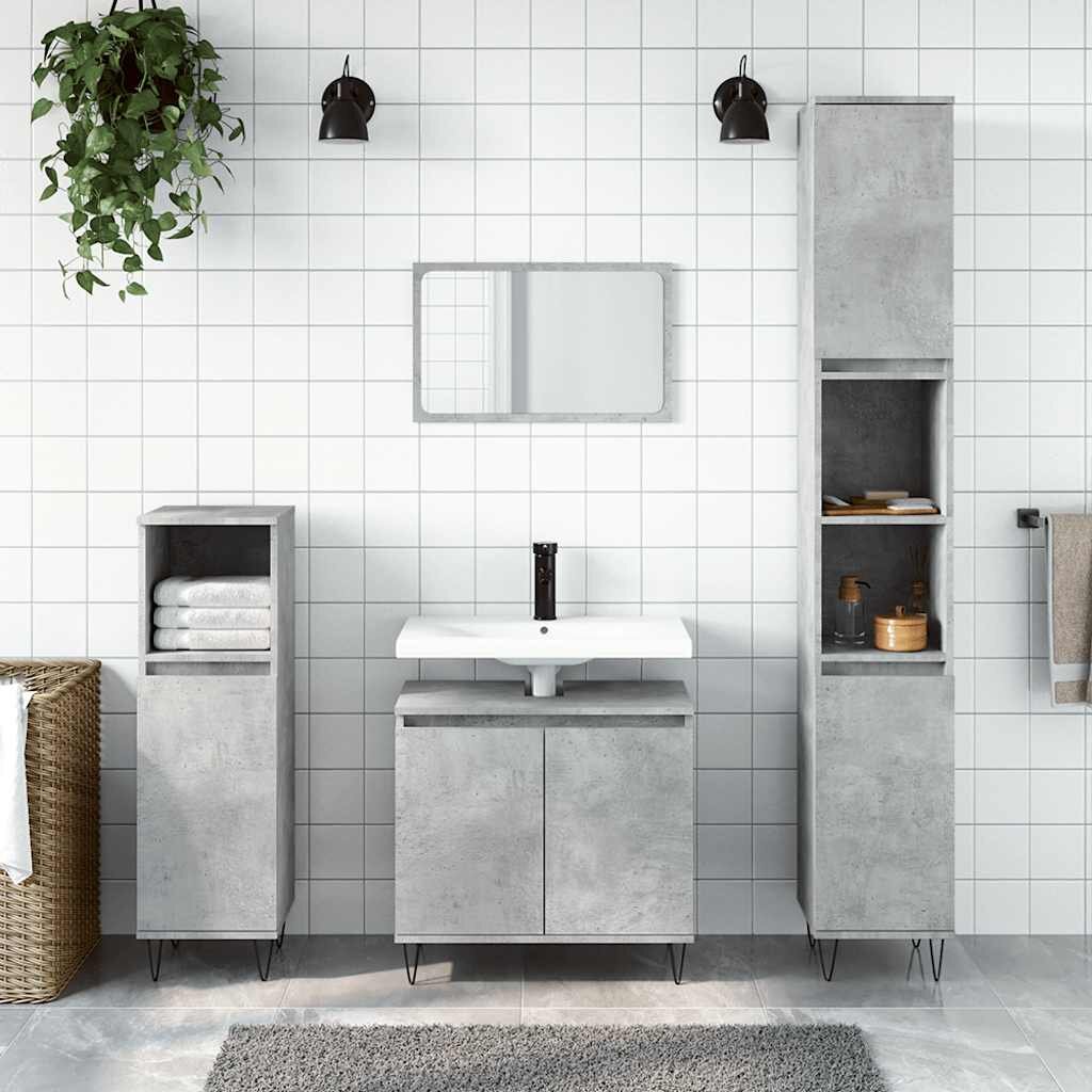 vidaXL Шкаф за баня бетонно сив 58x33x60 см инженерно дърво