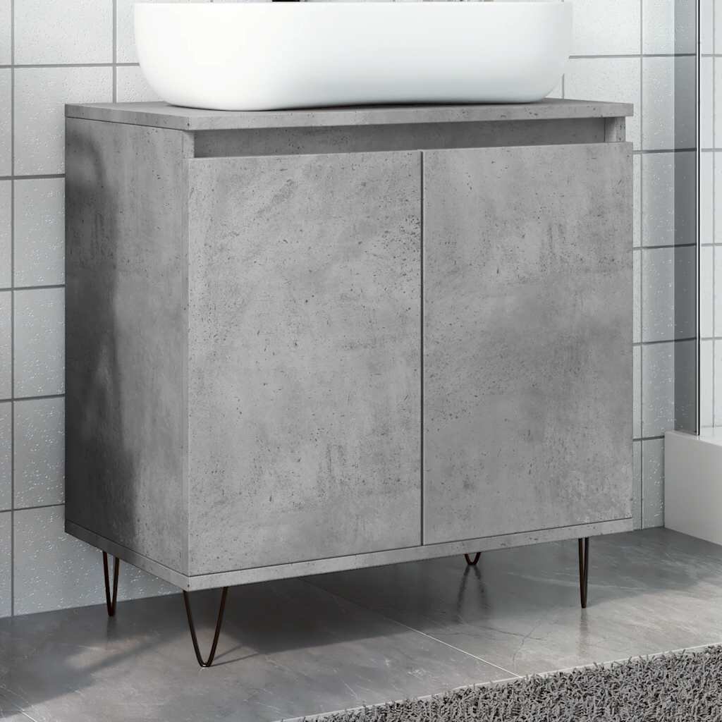 vidaXL Шкаф за баня бетонно сив 58x33x60 см инженерно дърво