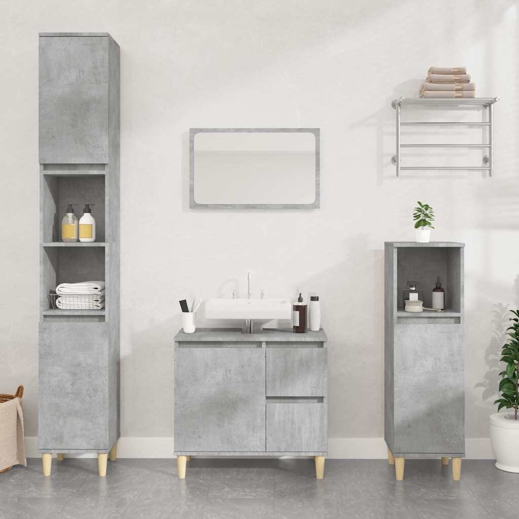 vidaXL Шкаф за баня бетонно сив 65x33x60 см инженерно дърво