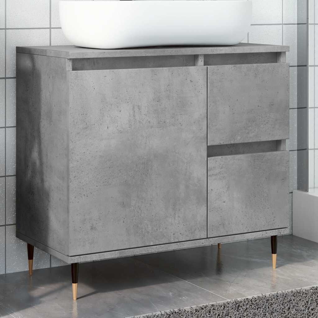 vidaXL Шкаф за баня бетонно сив 65x33x60 см инженерно дърво