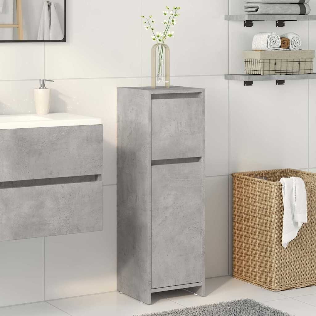 vidaXL Шкаф за баня бетонно сиво 30x30x95 см ПДЧ