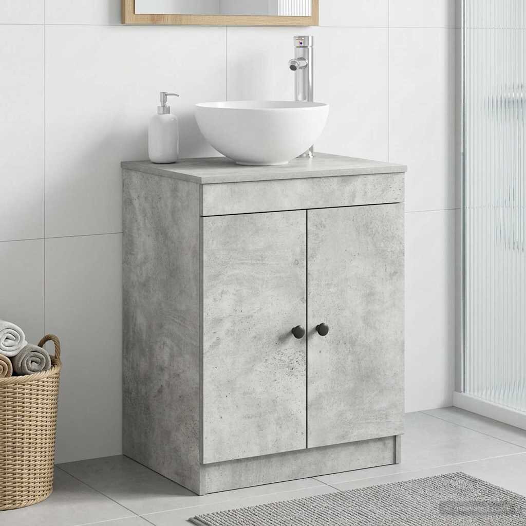 vidaXL Шкаф за баня Бетонно сиво 54 x 41 x 70 см Инженерна дървесина