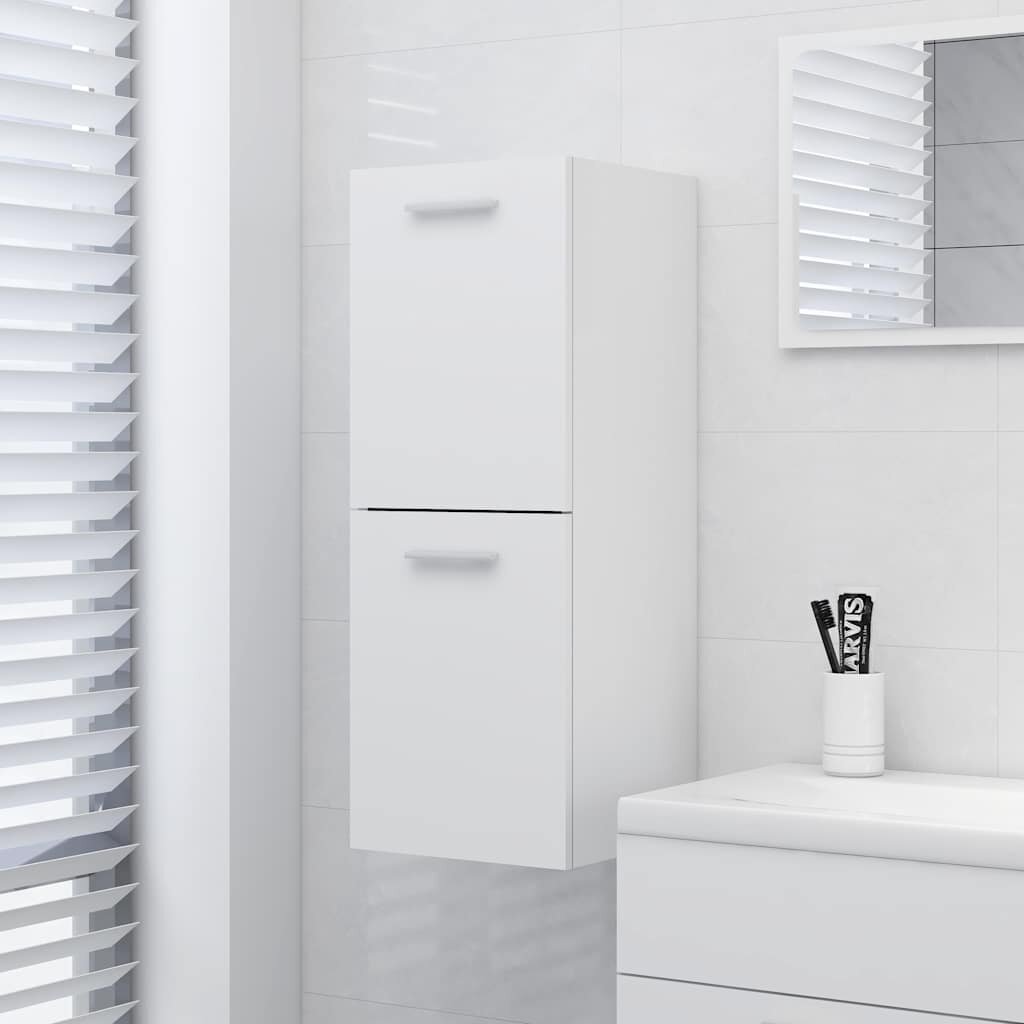 vidaXL Шкаф за баня бял 30x30x80 см инженерно дърво