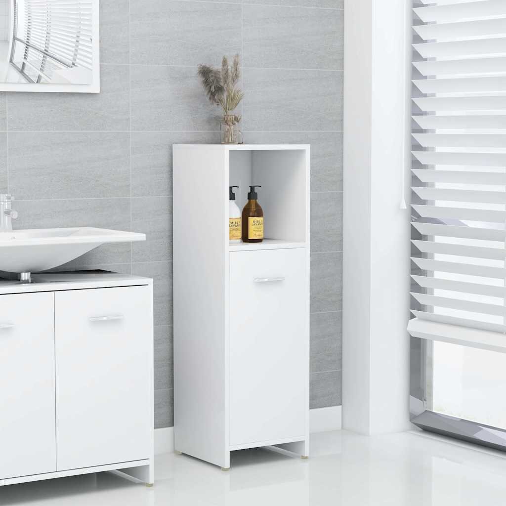 vidaXL Шкаф за баня бял 30x30x95 см инженерно дърво