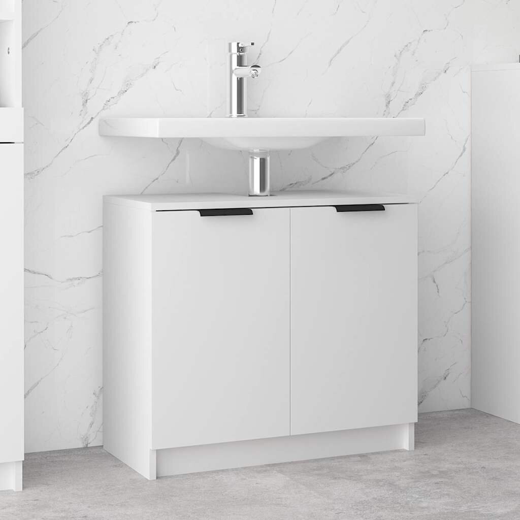 vidaXL Шкаф за баня бял 645x335x59 см инженерно дърво