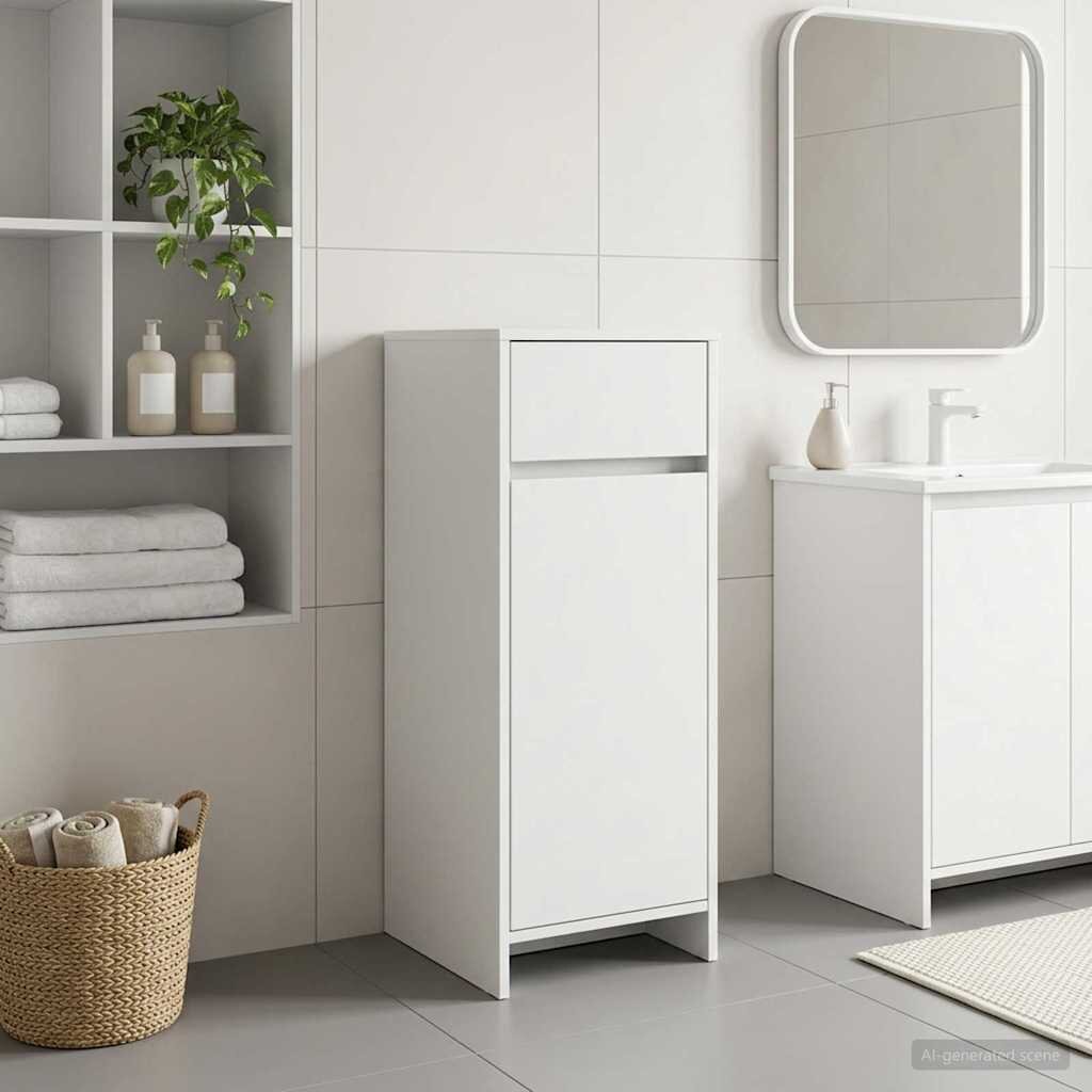 vidaXL Шкаф за баня Бяло 35 x 365 x 85 см Инженерна дървесина