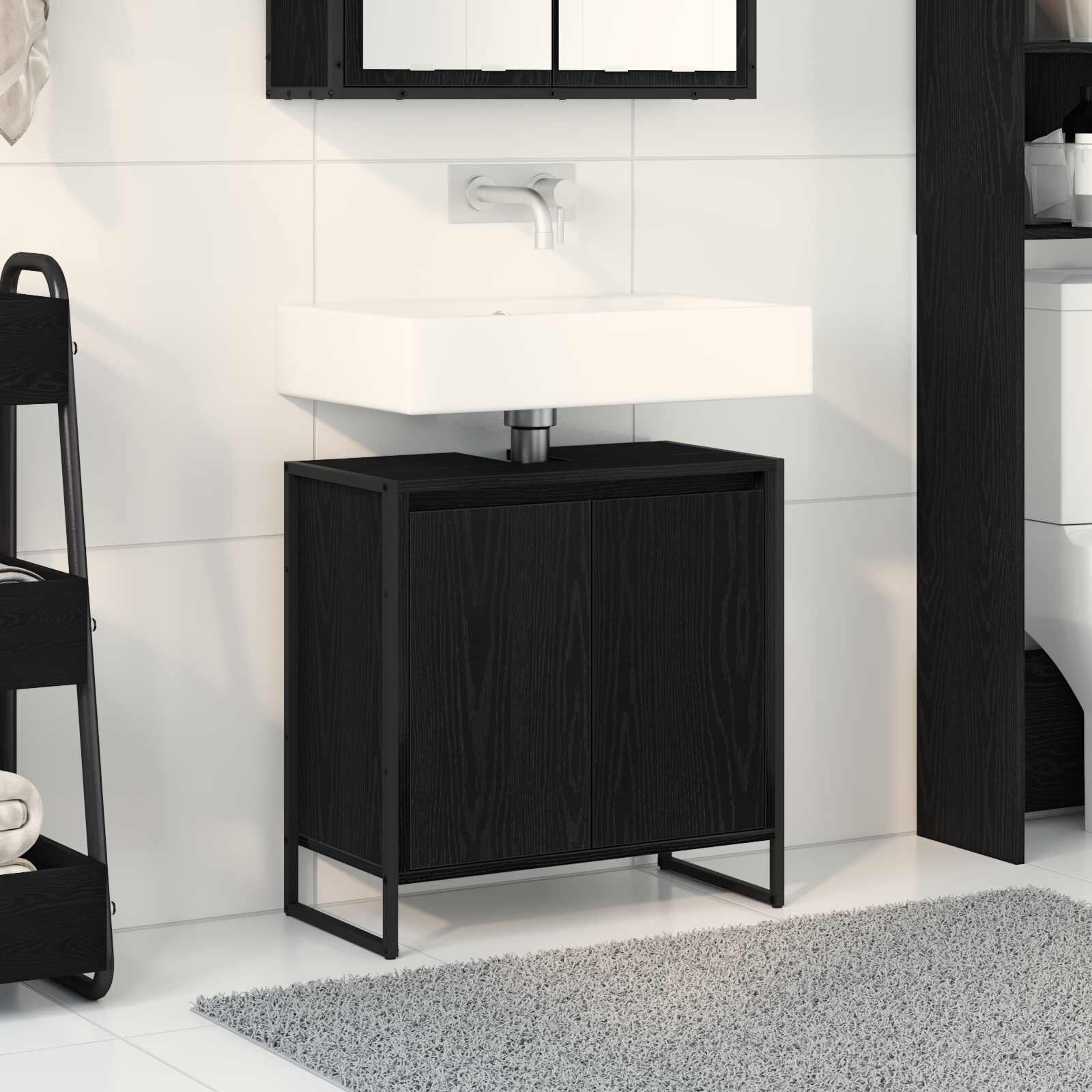 vidaXL Шкаф за баня Черния дъб 60 x 30 x 60 cm Инженерна дървесина