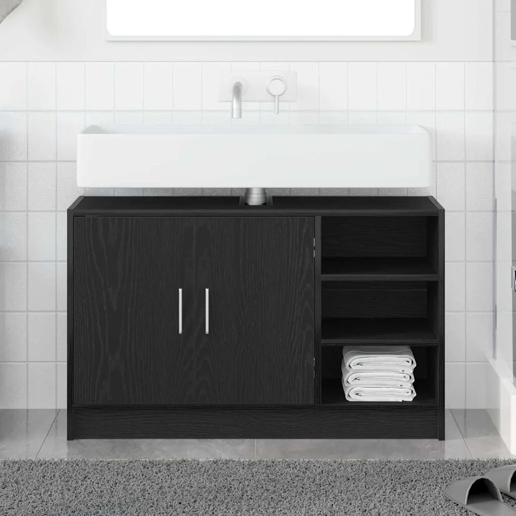 vidaXL Шкаф за баня Черния дъб 90 x 29 x 55 см Инженерна дървесина