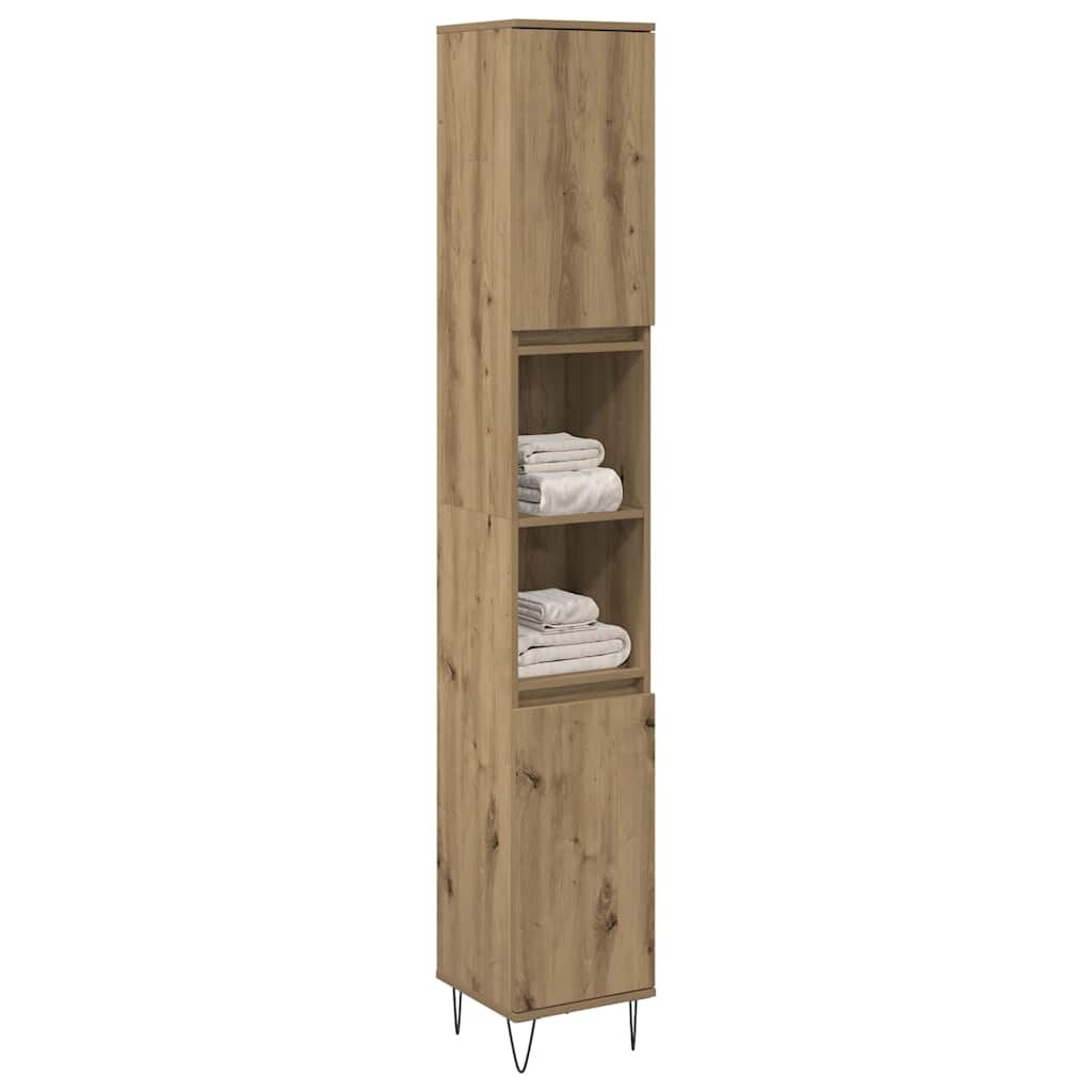 vidaXL Шкаф за баня дъб артизан 30x30x190 см инженерно дърво