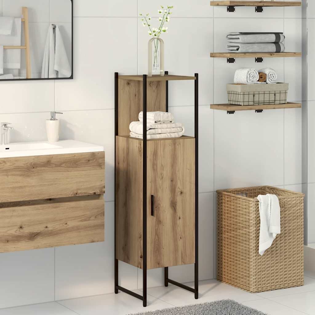 vidaXL Шкаф за баня дъб артизан 33x33x1205 см инженерно дърво