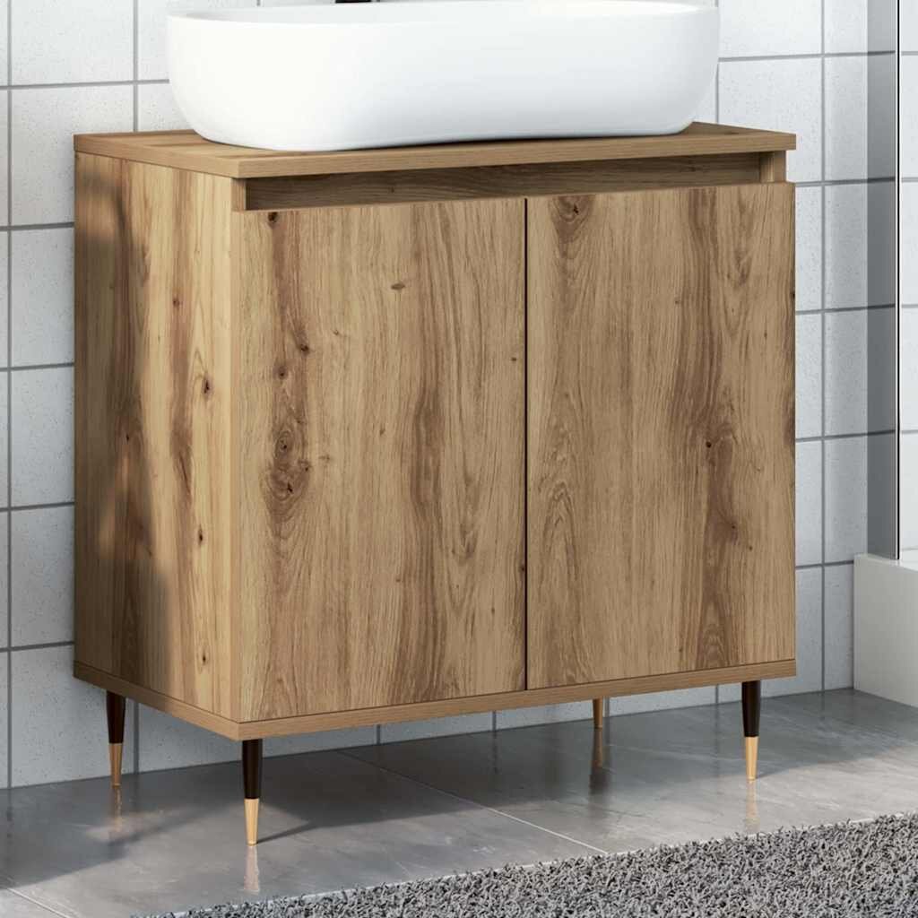 vidaXL Шкаф за баня дъб артизан 58x33x60 см инженерно дърво