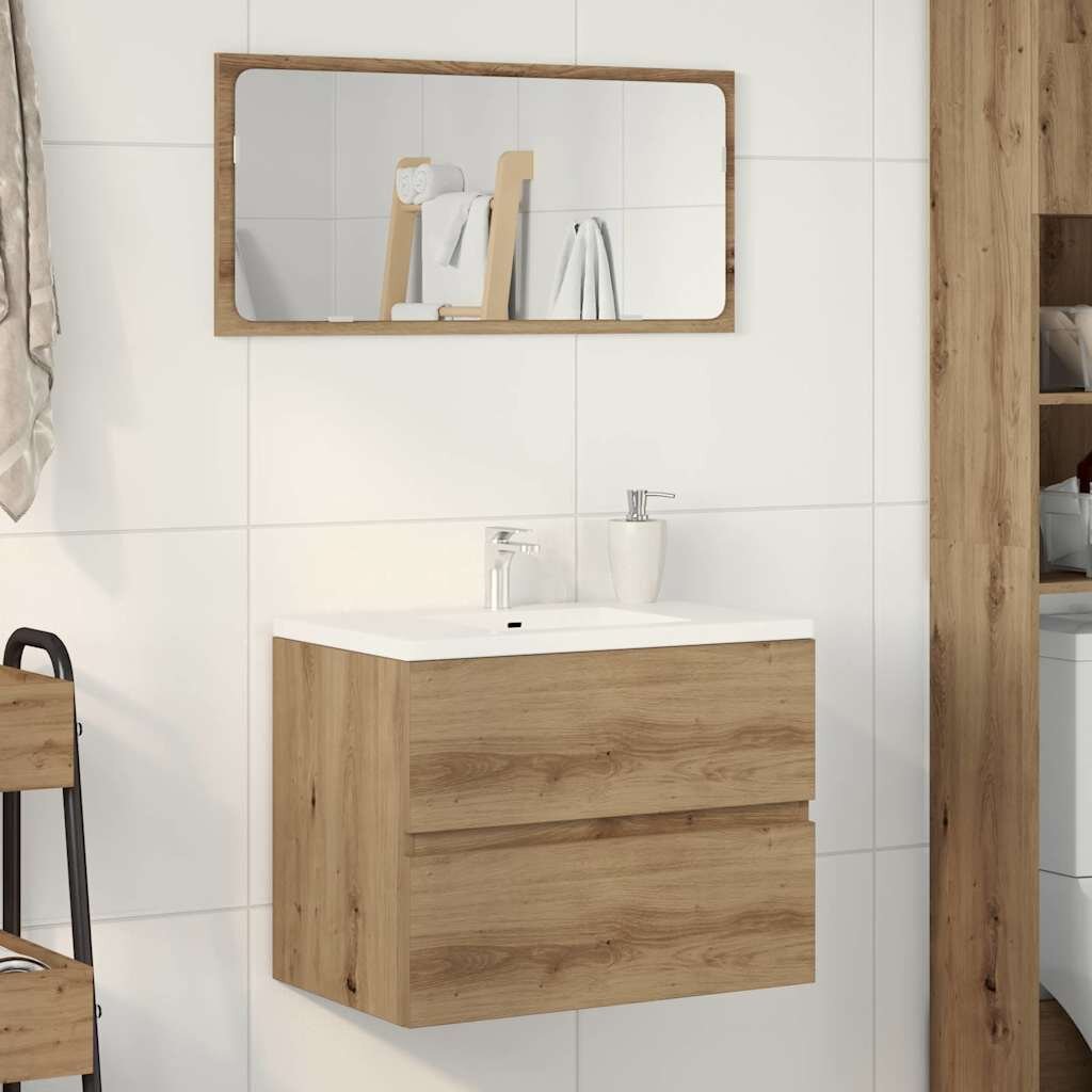 vidaXL Шкаф за баня дъб артизан 60x385x45 см инженерно дърво