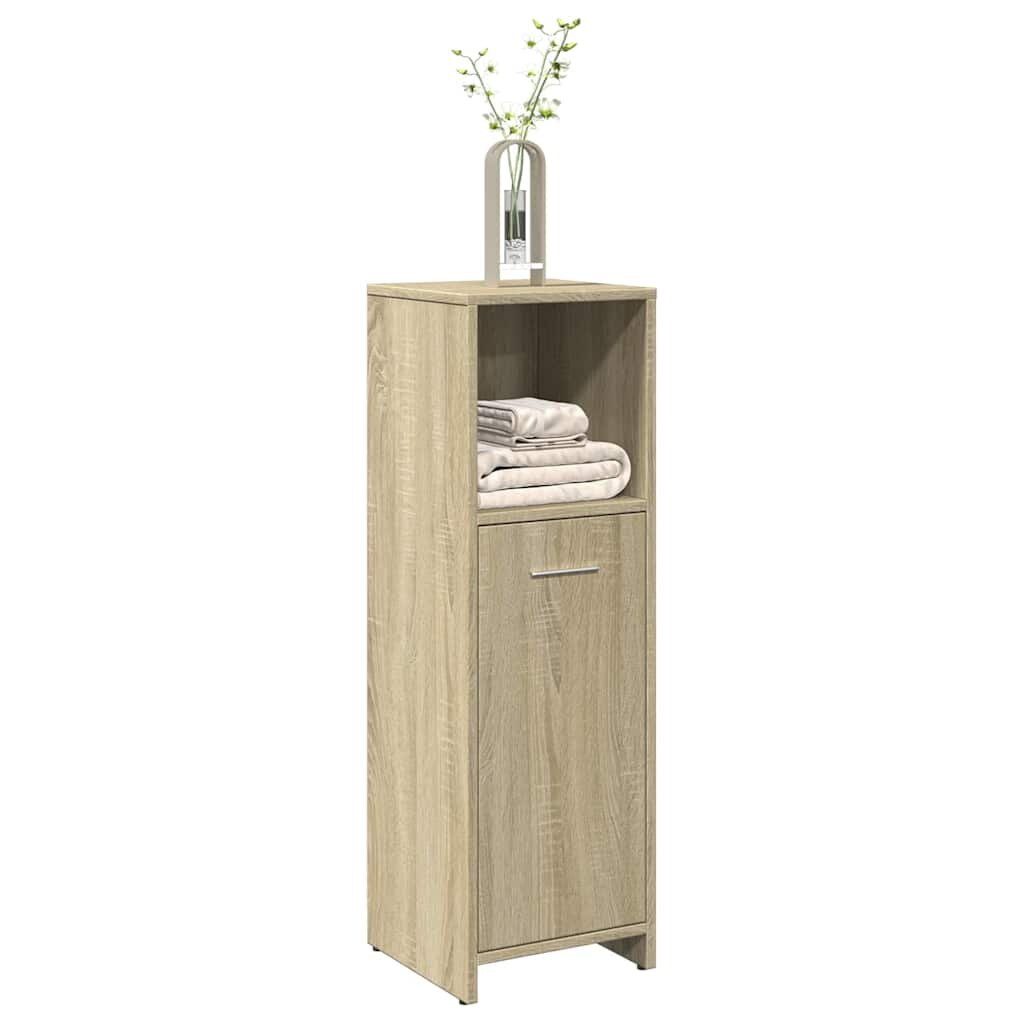 vidaXL Шкаф за баня дъб сонома 30x30x95 см инженерно дърво