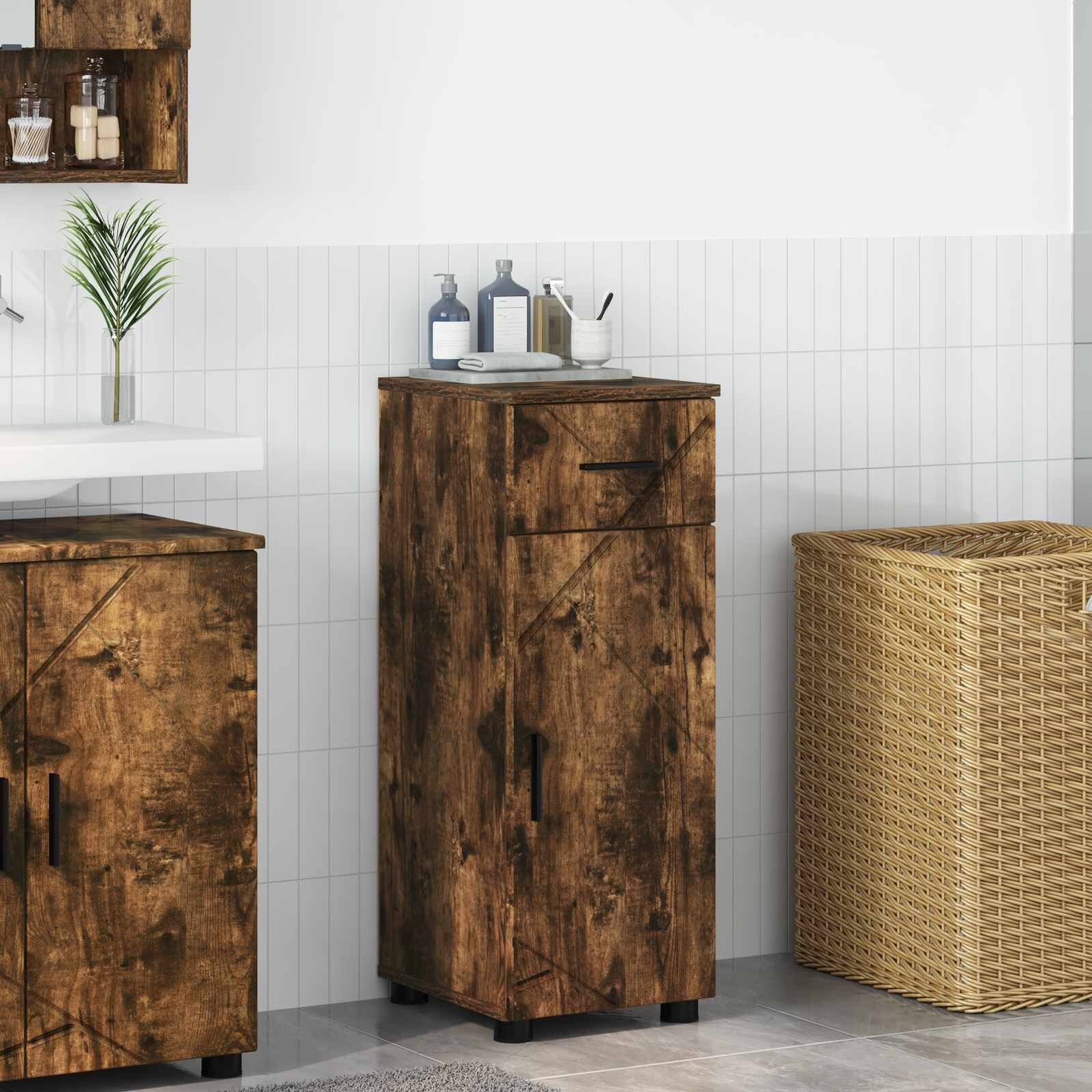 vidaXL Шкаф за баня Димян дъб 30 x 35 x 80 см