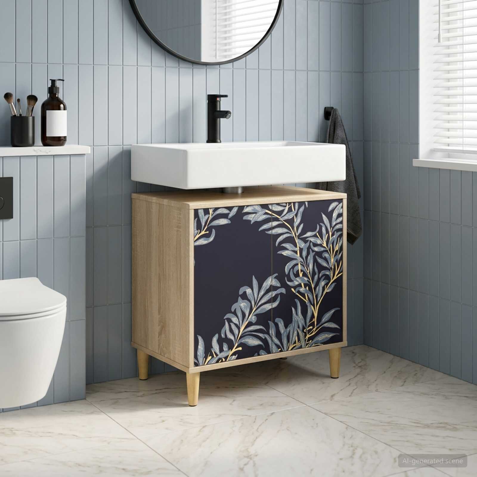 vidaXL Шкаф за баня DOKKUM Сонома 60 x 40 x 60 см Инженерна дървесина