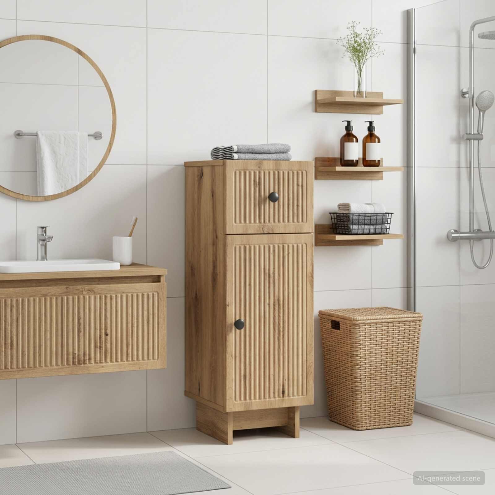 vidaXL Шкаф за баня EDE Дъб артизан 30 x 31 x 80 см