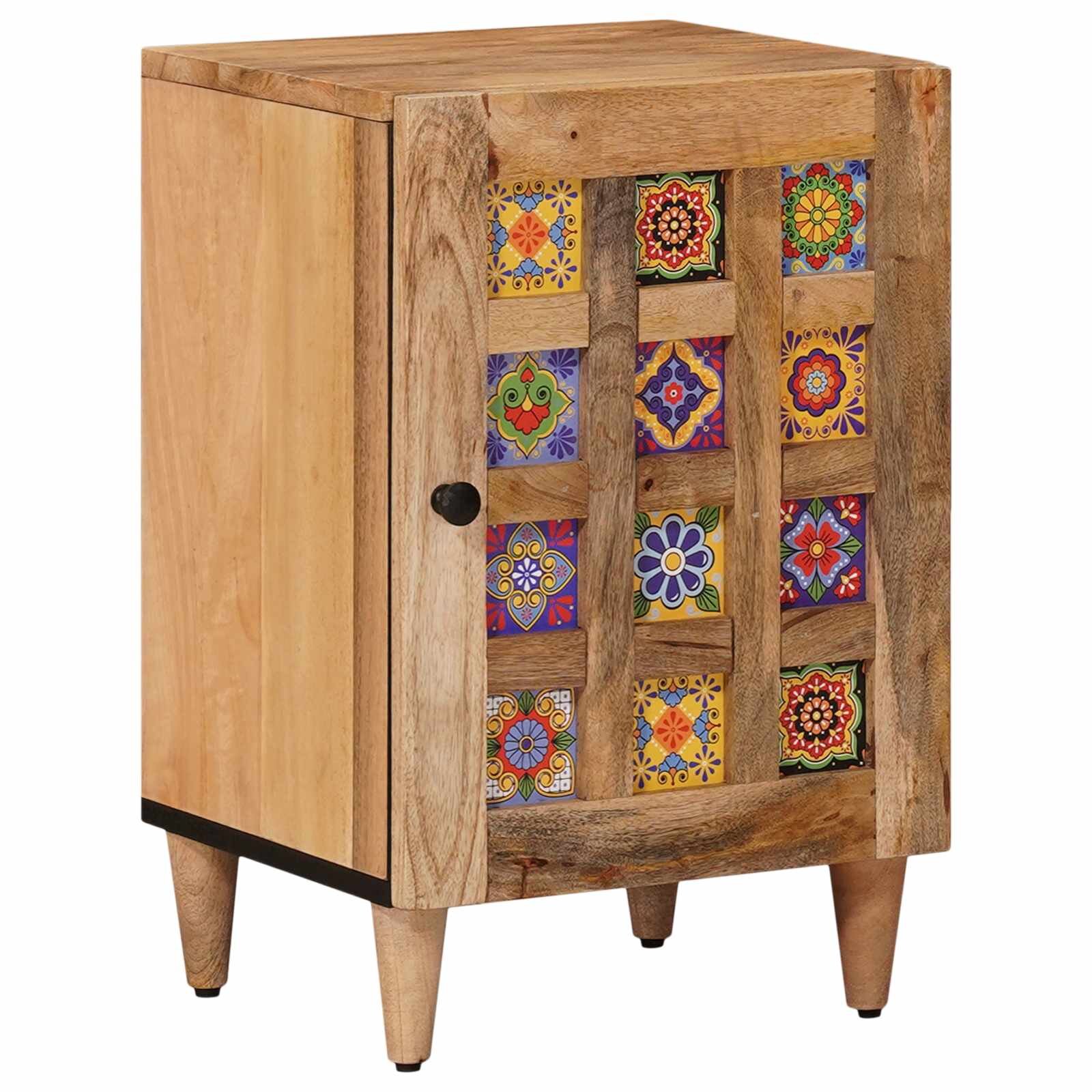 vidaXL Шкаф за баня Естествен 38 x 33 x 58 см Солидно мангово дърво