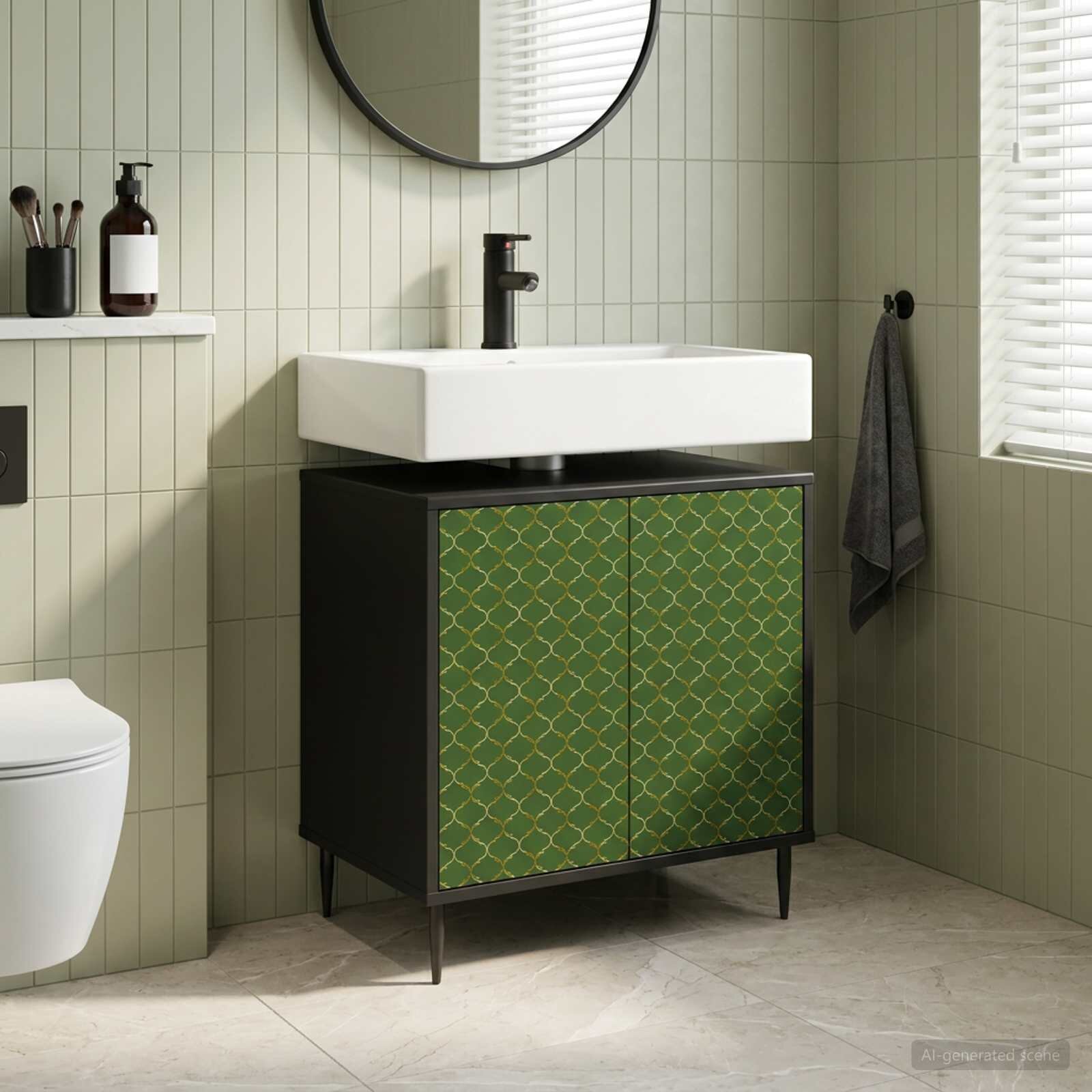 vidaXL Шкаф за баня GELEEN Черен дъб 60 x 40 x 61 см