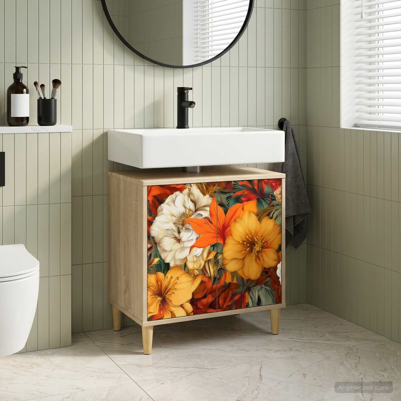 vidaXL Шкаф за баня GENNEP Сонома 60 x 40 x 60 см Инженерна дървесина