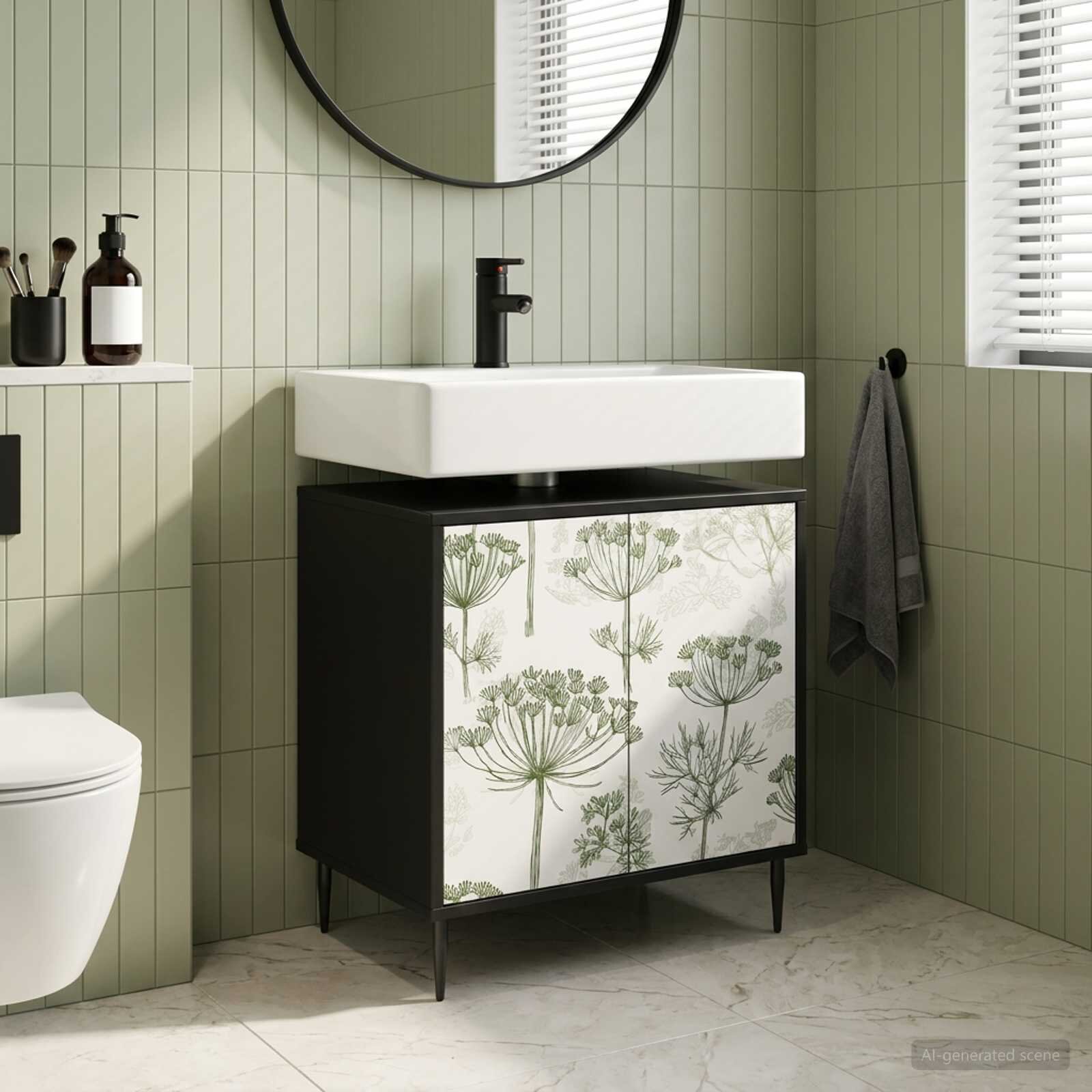 vidaXL Шкаф за баня GOTHA Черен дъб 60 x 40 x 61 см