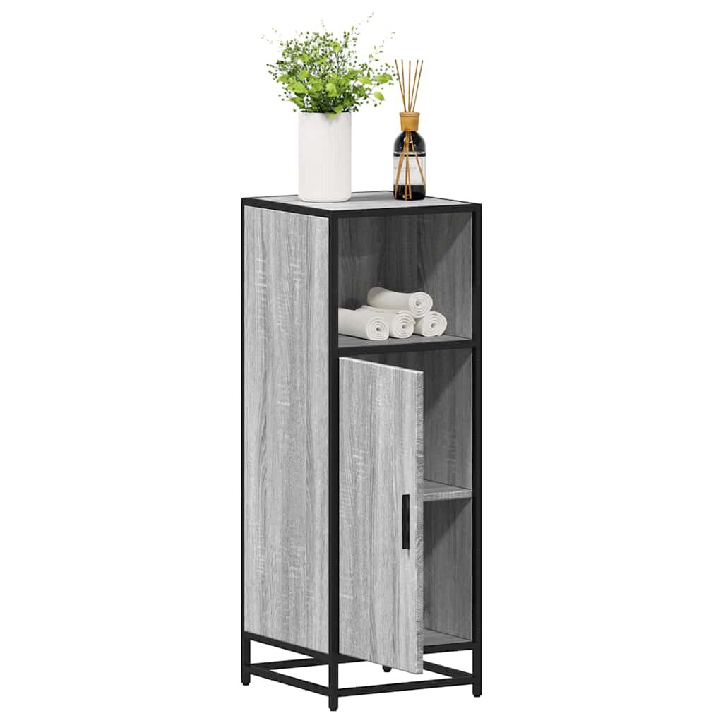 vidaXL Шкаф за баня Grey Sonoma 35x375x100 cm Инженерна дървесина