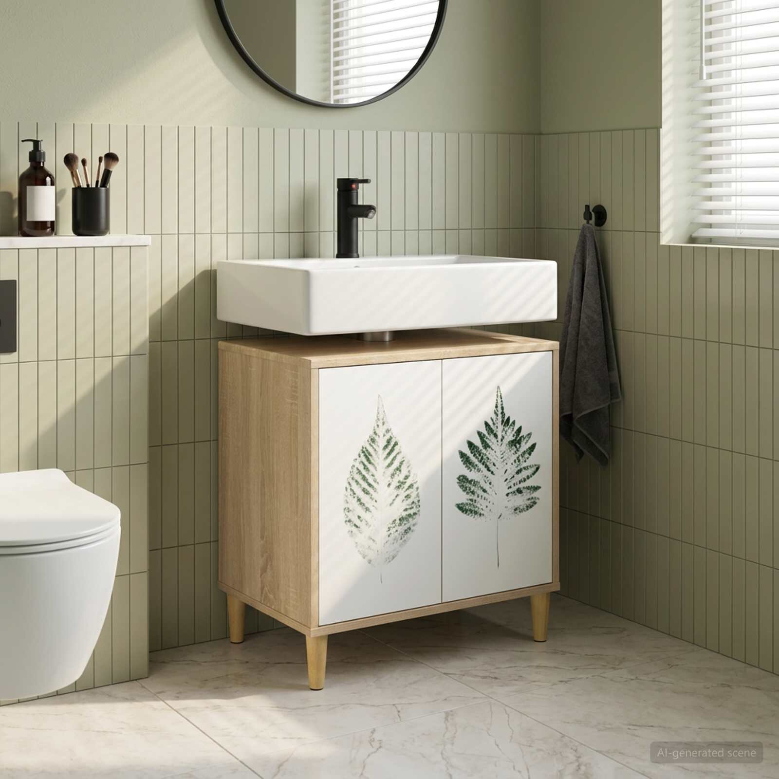 vidaXL Шкаф за баня HANAU Сонома 60 x 40 x 60 см Инженерна дървесина