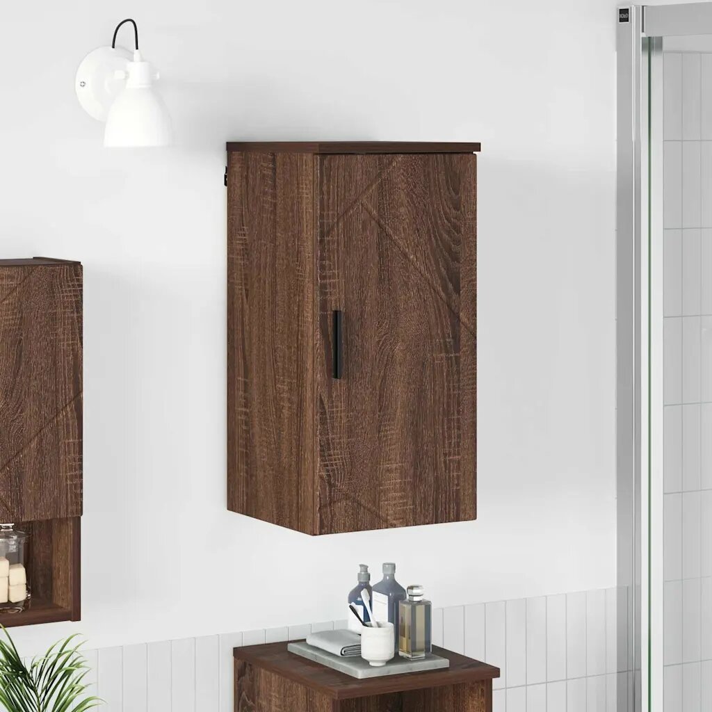 vidaXL Шкаф за баня Кафяв дъб 30 x 315 x 61 см