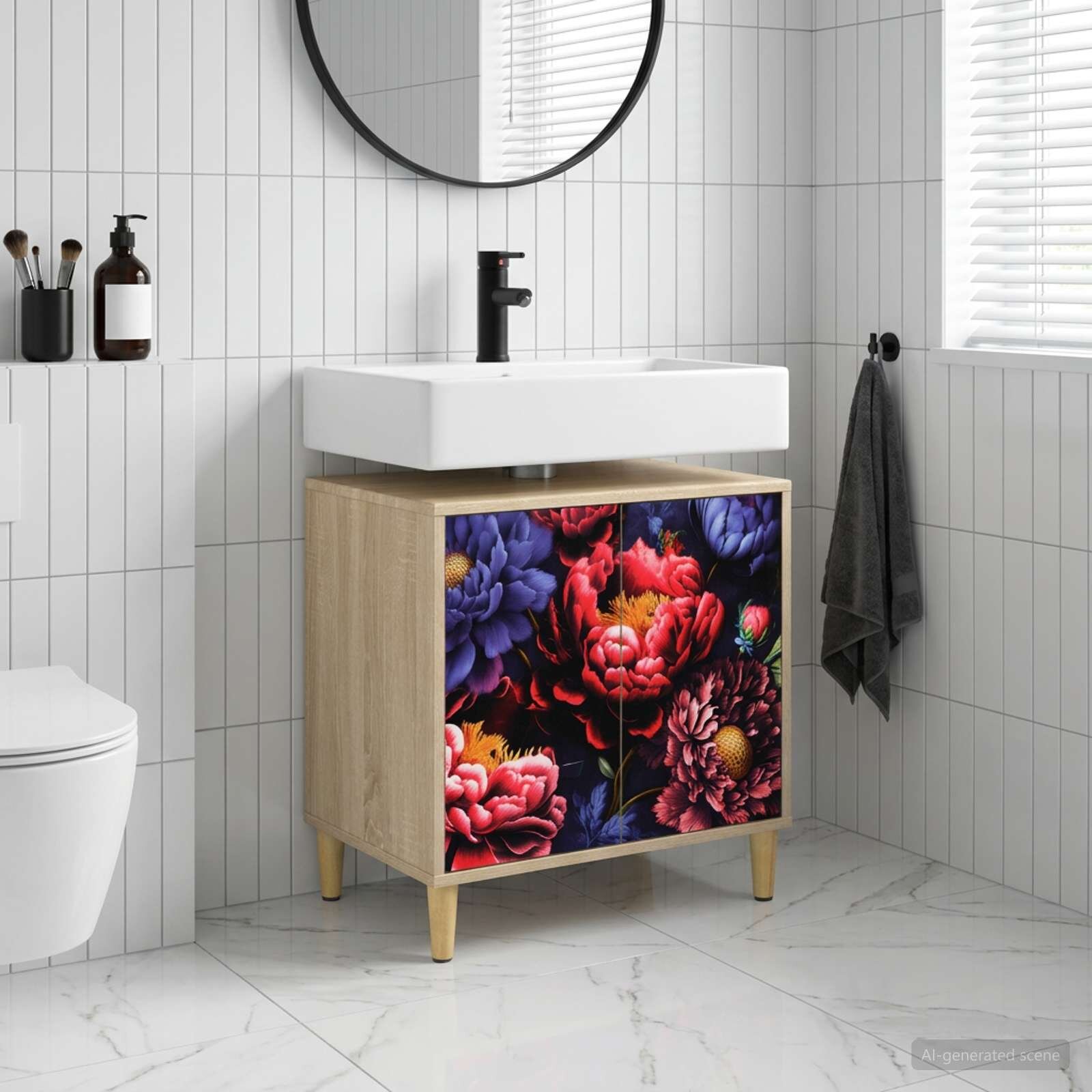 vidaXL Шкаф за баня KIEL Сонома 60 x 40 x 60 см Инженерна дървесина