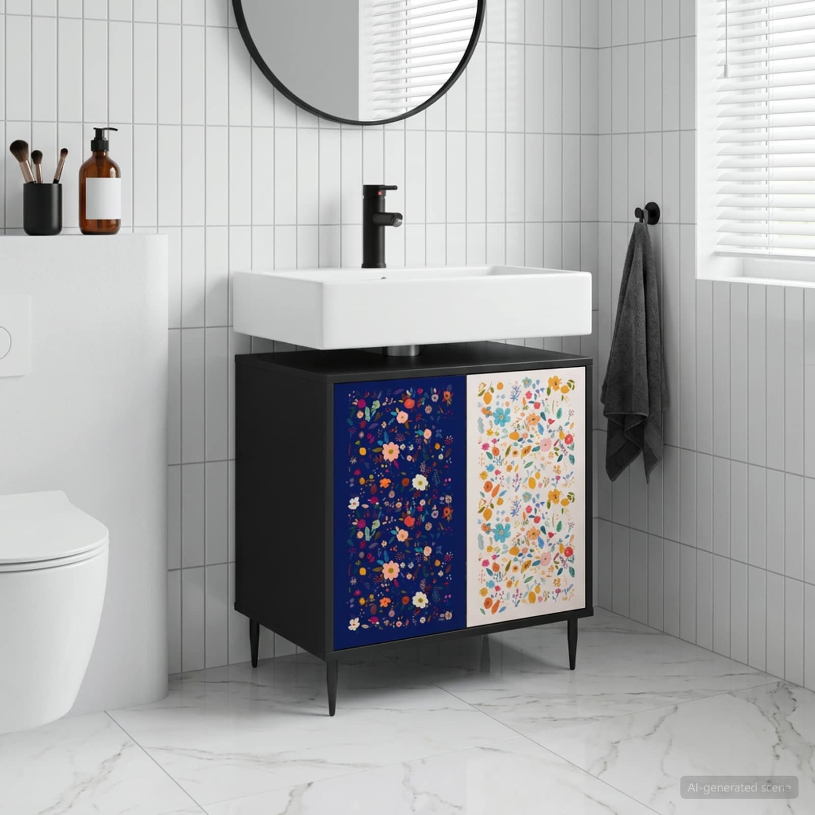 vidaXL Шкаф за баня MAINZ Черен дъб 60 x 40 x 61 см