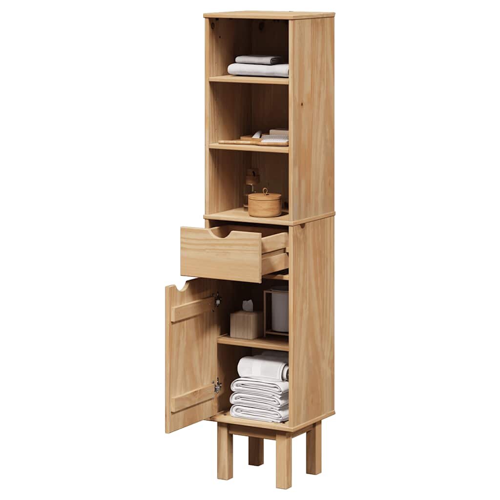 vidaXL Шкаф за баня OTTA 35x30x159 см борово дърво масив