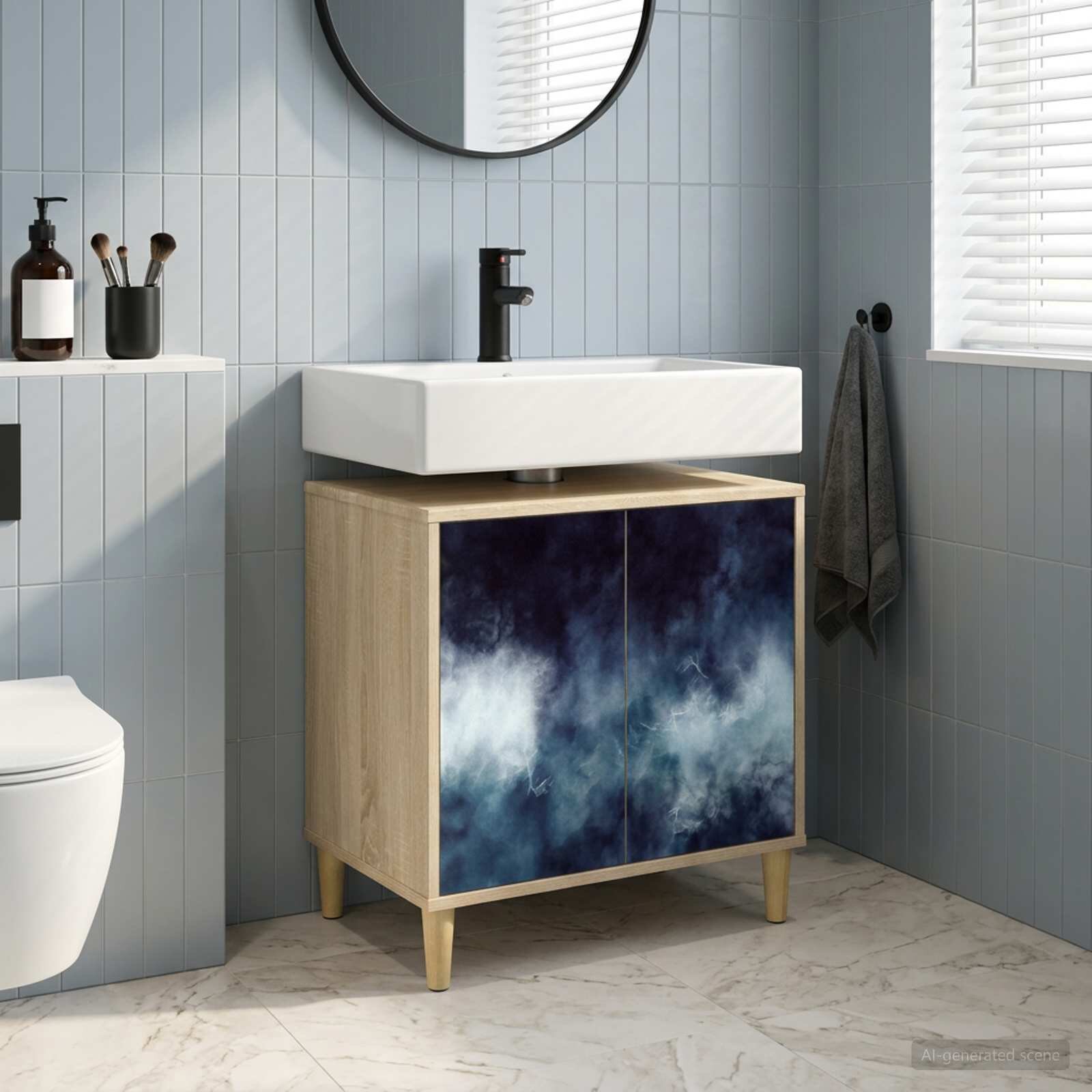 vidaXL Шкаф за баня RAALTE Сонома 60 x 40 x 60 см Инженерна дървесина