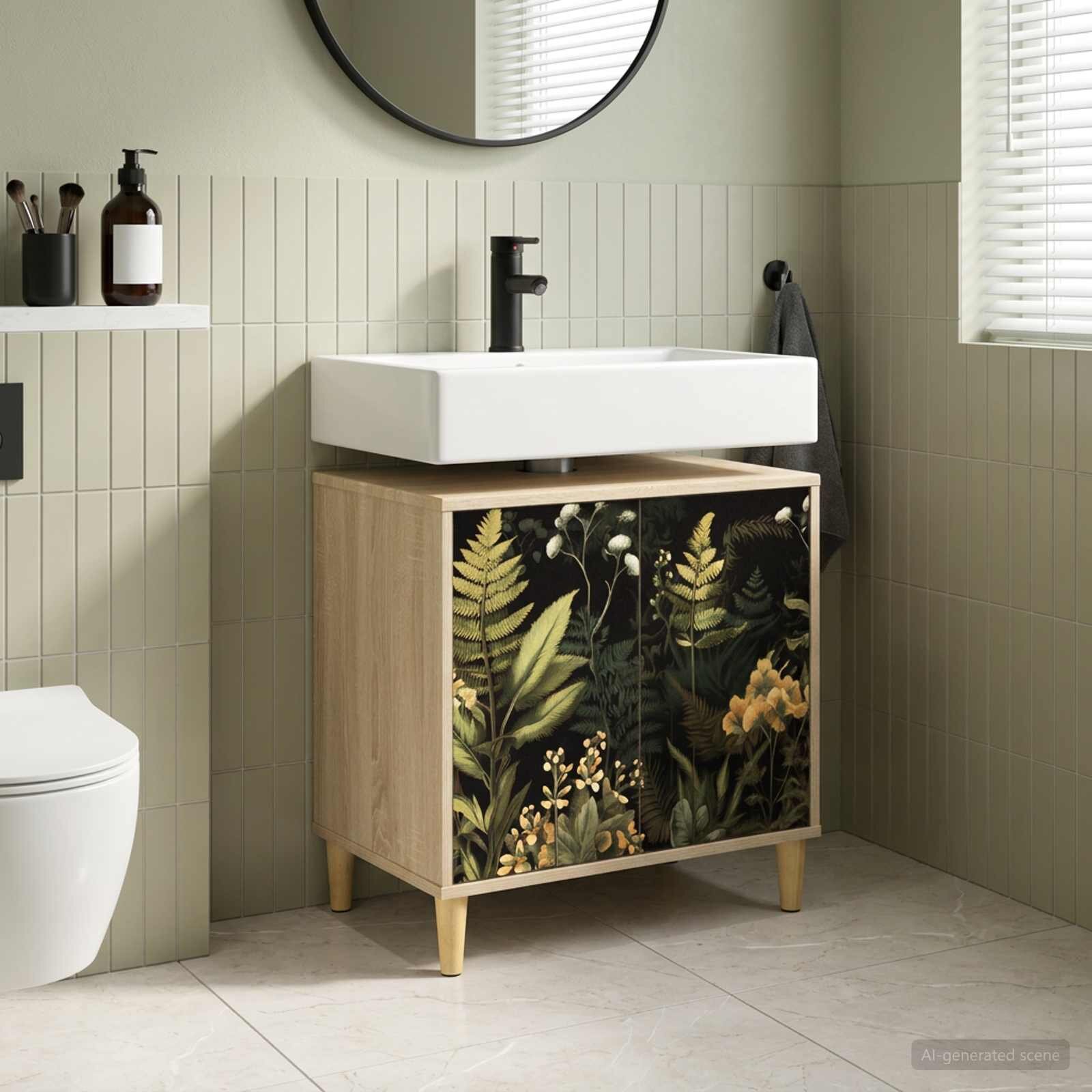vidaXL Шкаф за баня RHENEN Сонома 60 x 40 x 60 см Инженерна дървесина