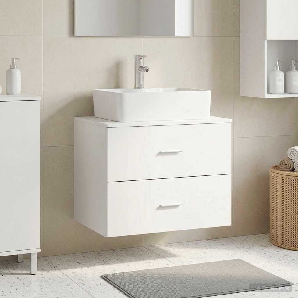 vidaXL Шкаф за баня с монтаж на стена Бяло 625 x 445 x 50 см