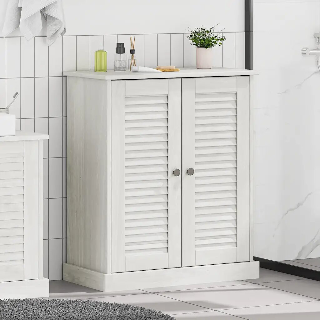 vidaXL Шкаф за баня с рафт VIGO Бяло и антикварно бяло 68 x 34 x 80 см
