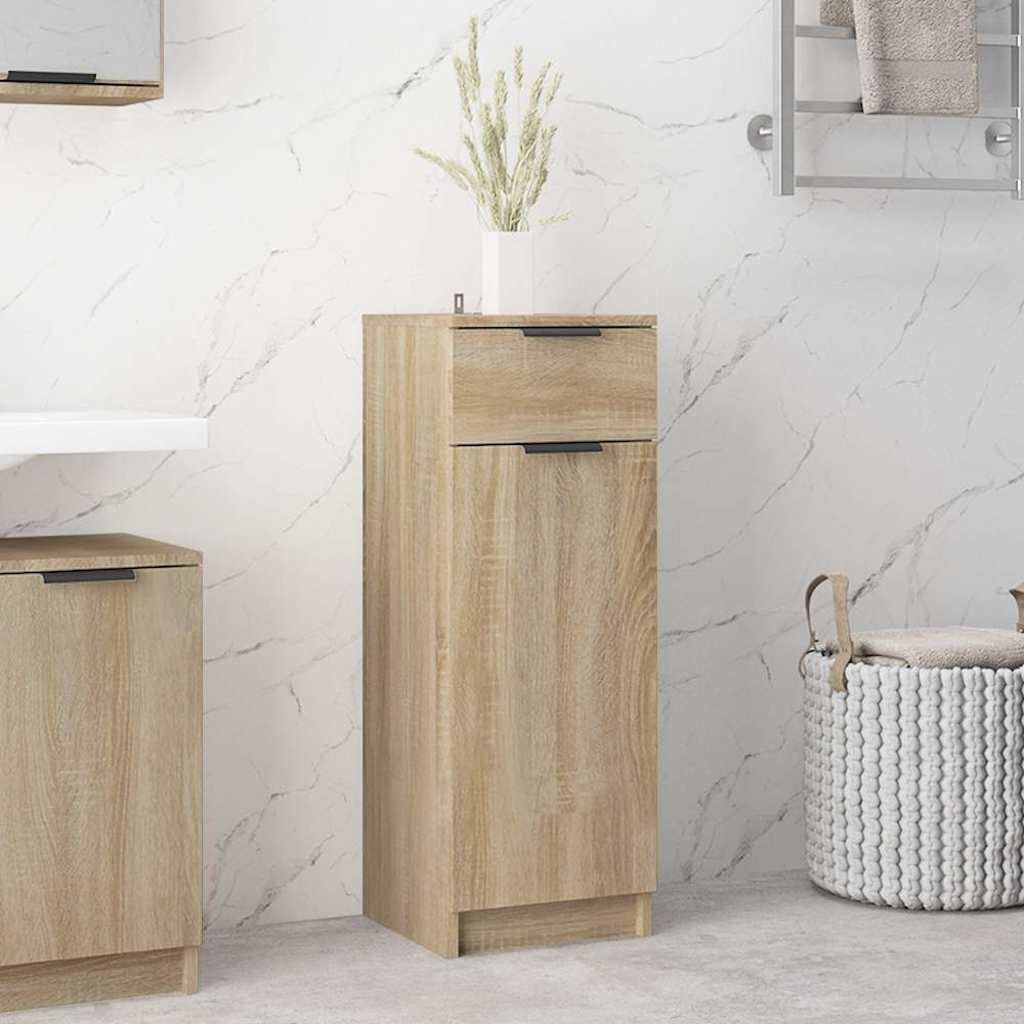 vidaXL Шкаф за баня сонома дъб 32x335x90 см инженерно дърво
