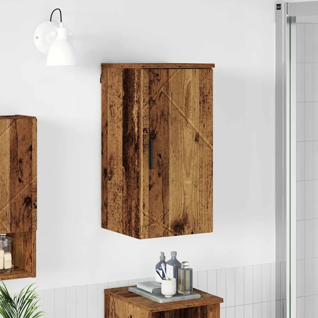 vidaXL Шкаф за баня Старо дърво 30 x 315 x 61 см