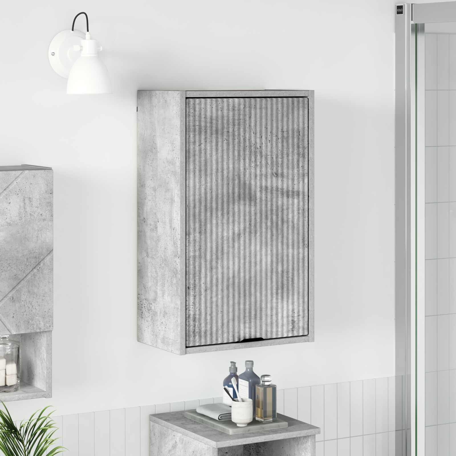 vidaXL Шкаф за баня Циментено сиво 39 x 235 x 65 см