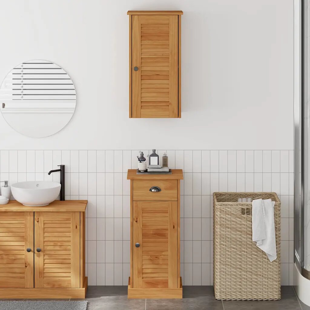 vidaXL Шкаф за баня VIGO 2 бр. Кафяв и меден кафяв 37 x 34 x 80 см