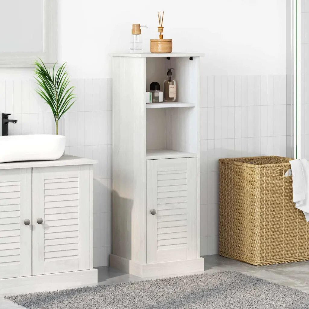 vidaXL Шкаф за баня VIGO Бяло и антикварно бяло 37 x 34 x 110 см