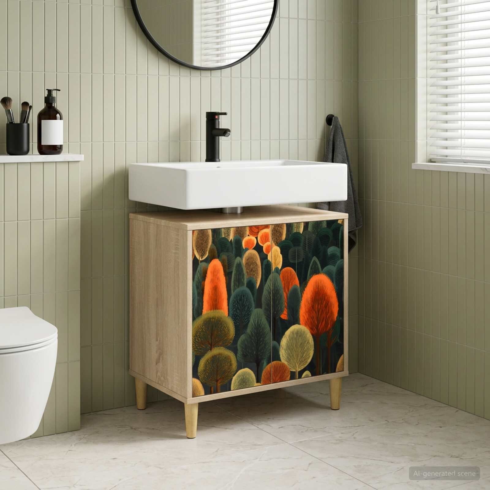 vidaXL Шкаф за баня ZAANDAM Сонома 60 x 40 x 60 см Инженерна дървесина