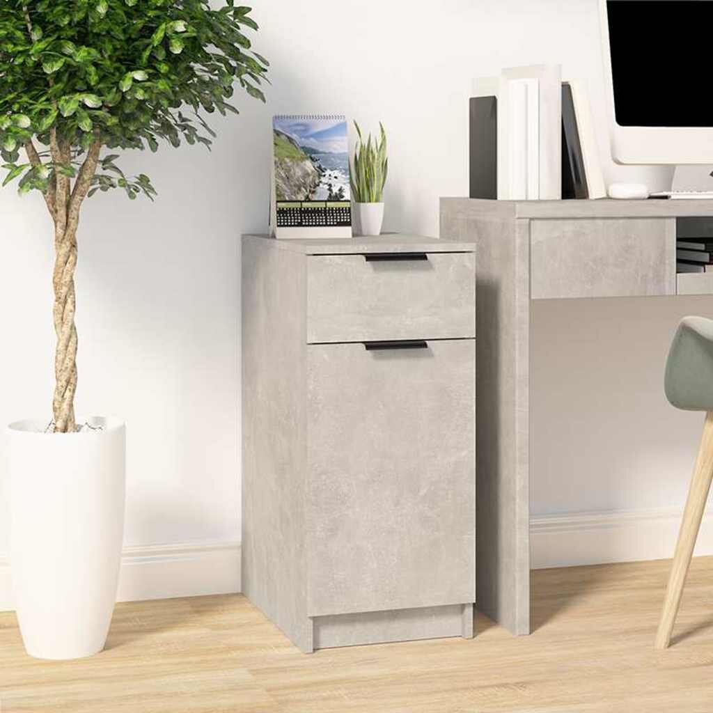 vidaXL Шкаф за бюро Бетонно сиво 335x50x75 см инженерно дърво
