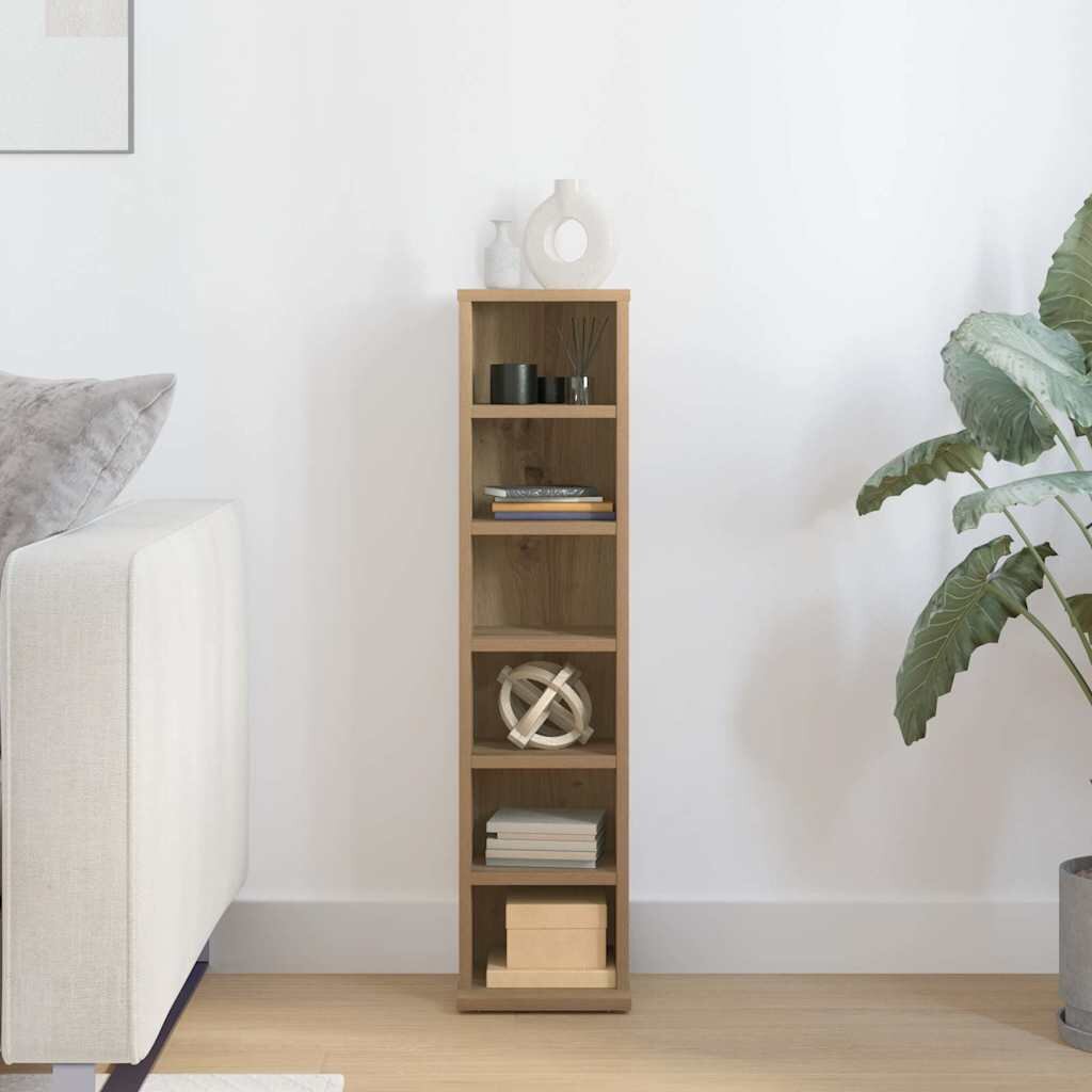 vidaXL Шкаф за CD Artisan Oak 21x20x88 cm Инженерна дървесина