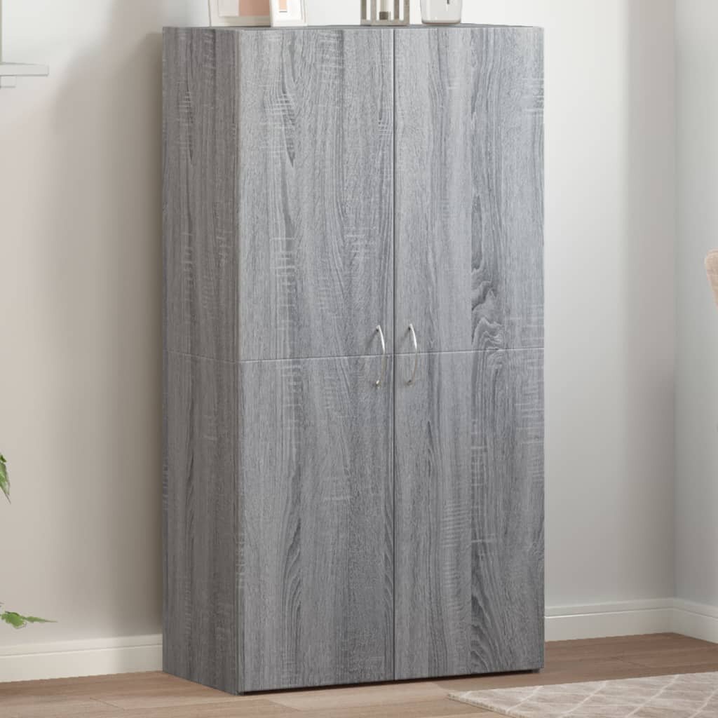 vidaXL Шкаф за документи сив сонома 60x32x115 см инженерно дърво