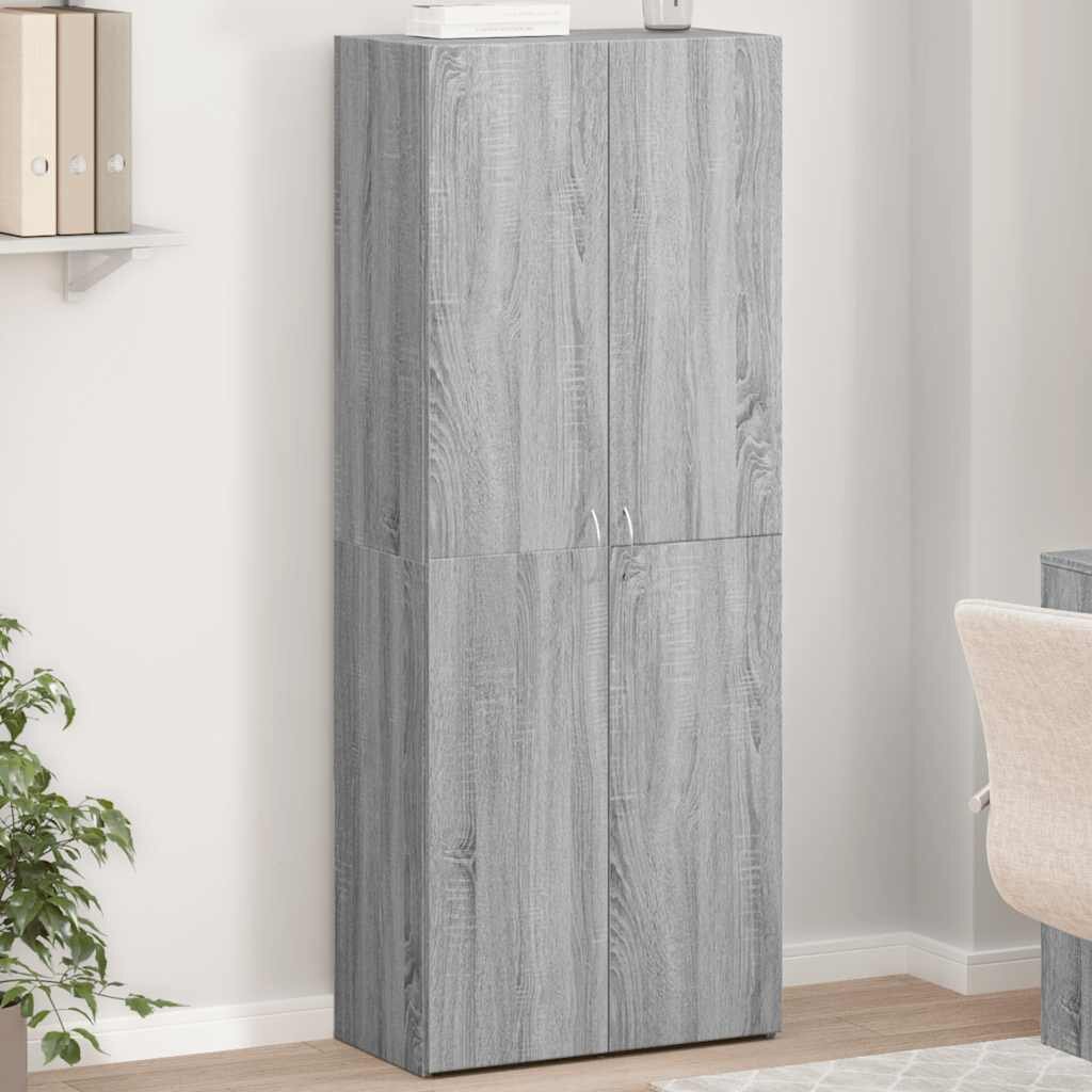 vidaXL Шкаф за документи сив сонома 60x32x153 см инженерно дърво