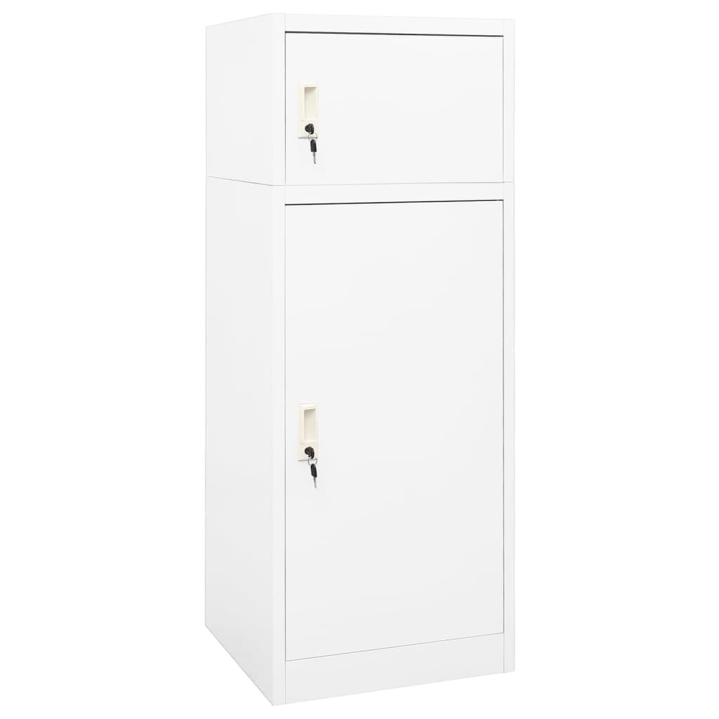 vidaXL Шкаф за екипировка за езда бял 53x53x140 см стомана