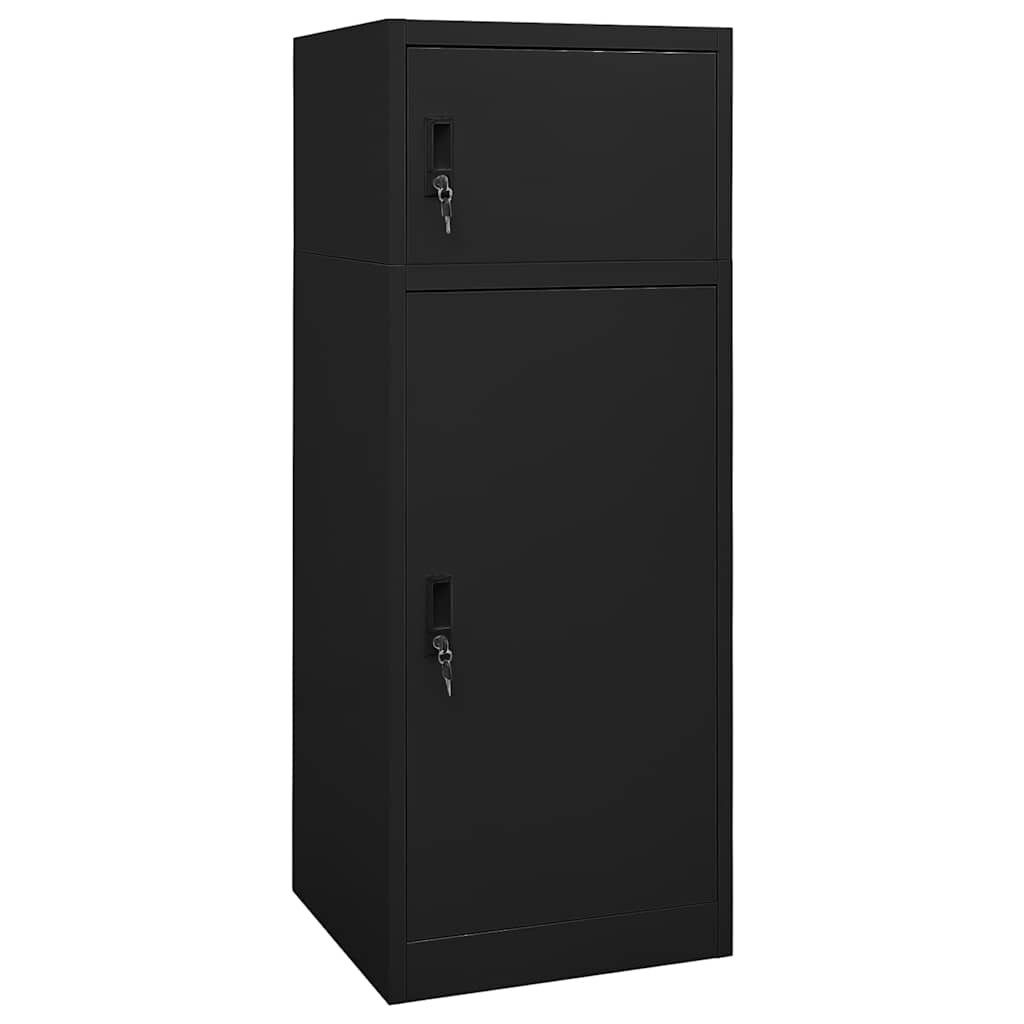 vidaXL Шкаф за екипировка за езда черен 53x53x140 см стомана