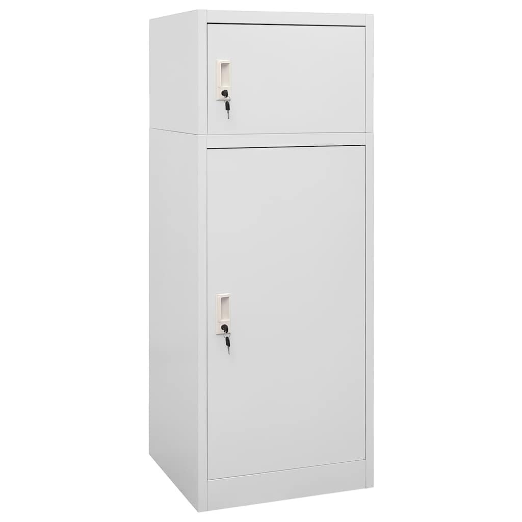 vidaXL Шкаф за екипировка за езда светлосив 53x53x140 см стомана